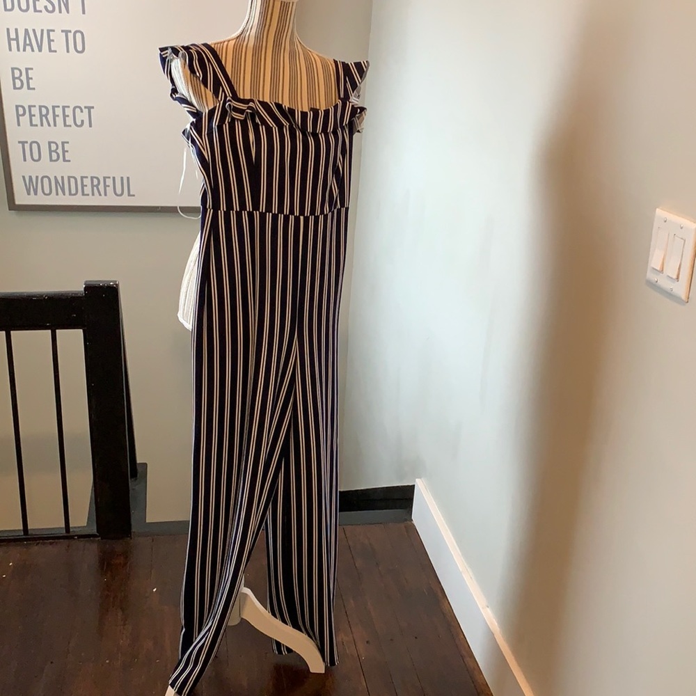 NWT navy and white jumpsuit
